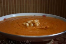 Chickpea soup drizzled with olive oil