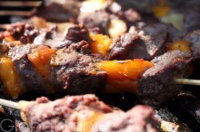 Grilled kangaroo is tender thanks to an overnight marinade