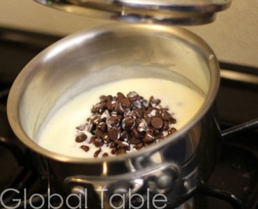 Chocolate melts slowly into the cream, making a smooth ganache