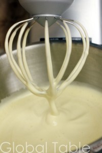 Egg foam after whipping for 8 minutes