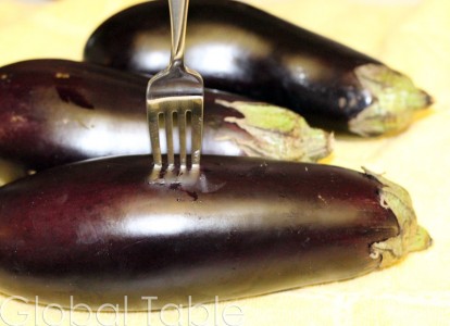Poke holes all over the eggplants