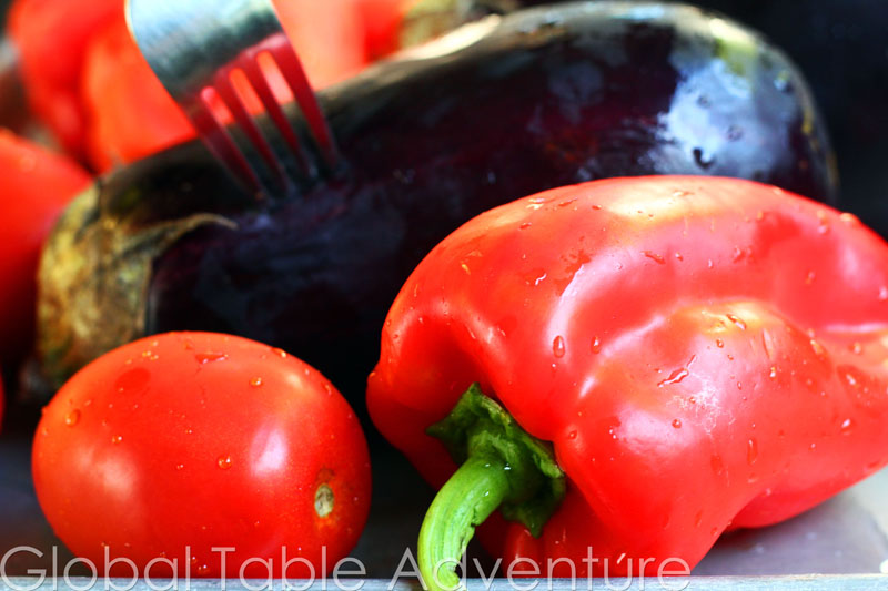 Roasted Eggplant & Bell Pepper Dip Kyopolou Global Table Adventure