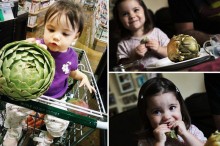 Ava-eats-an-artichoke