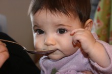Ava's first food