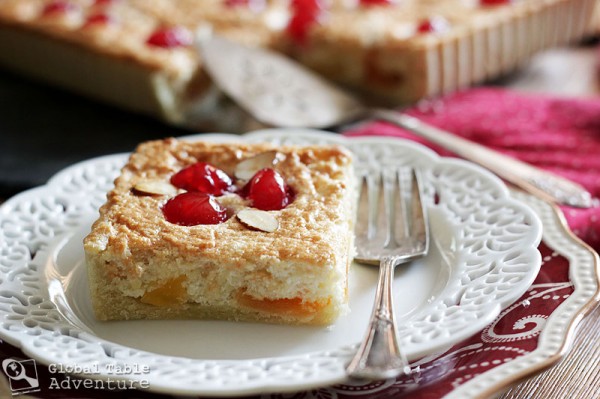 Recipe for Candied Cantaloupe & Cherry Almond Tart | Galapian