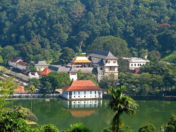 The Temple of the Tooth in Kandy. This temple is one of the most holy sites in Sri Lanka reputed to contain an actual tooth of the Buddha on his 2nd visit to the Island over 2000 years ago. Photo by McKay Savage.