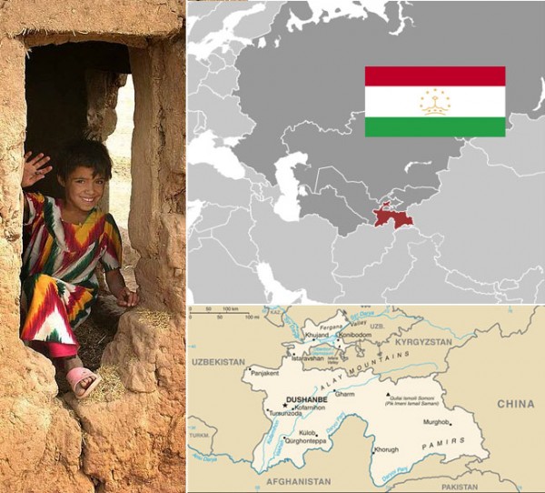 Tajikistan-maps-and-flag