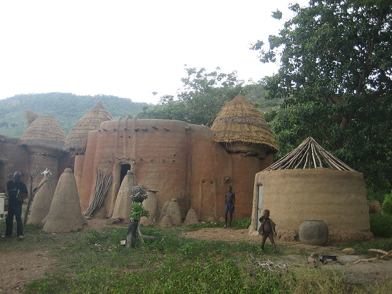 Local house in the Taberma Valley in Togo. The whole area is deignated a UNESCO Heritage Site. Photo by Erik Kristensen.