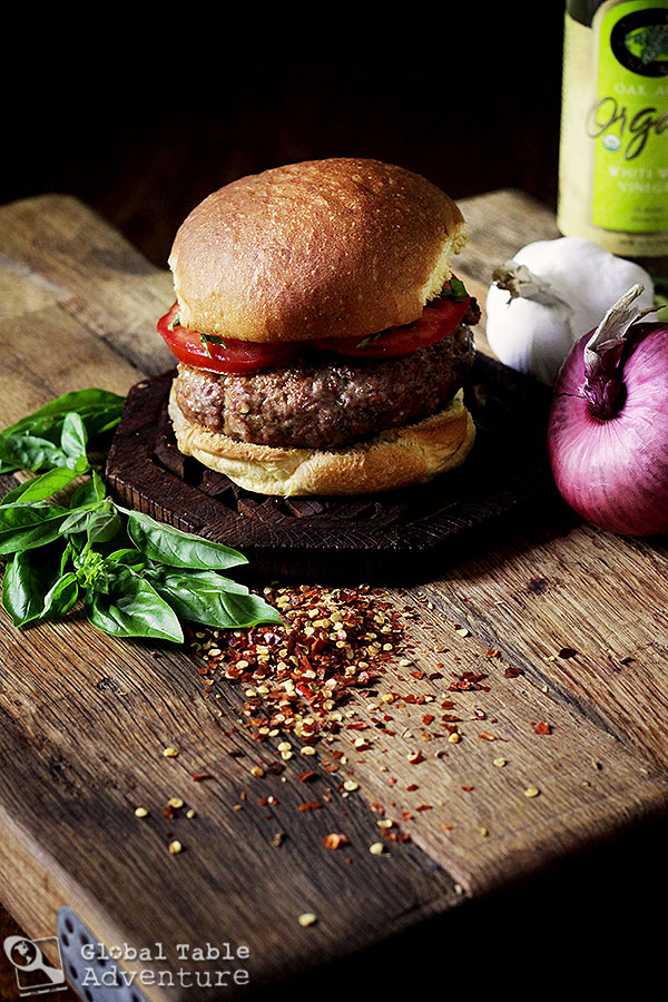 The World in 12 Burgers: Asian Edition (The Central Asian/Red Pepper and Basil Lamb Burger)