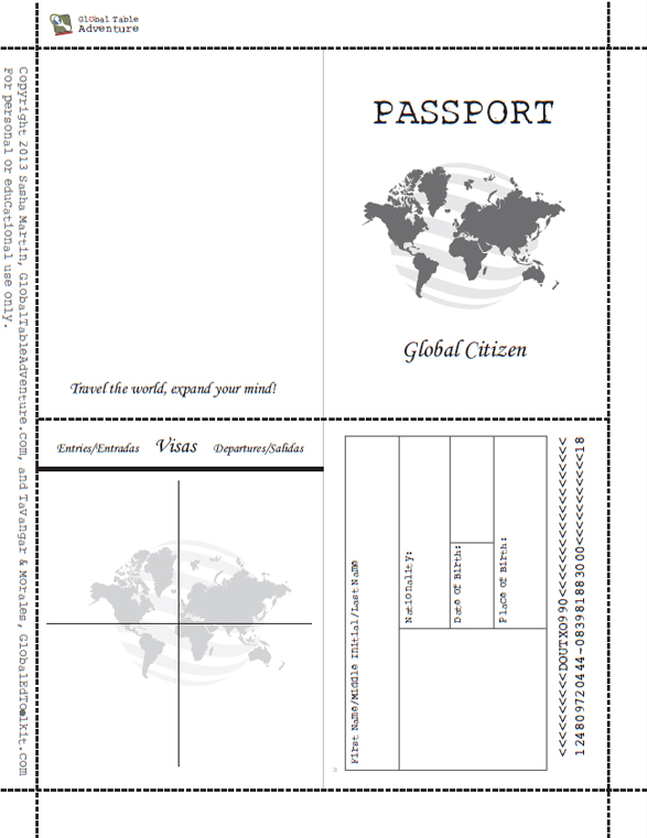Free Printable Passport Book Global Table Adventure
