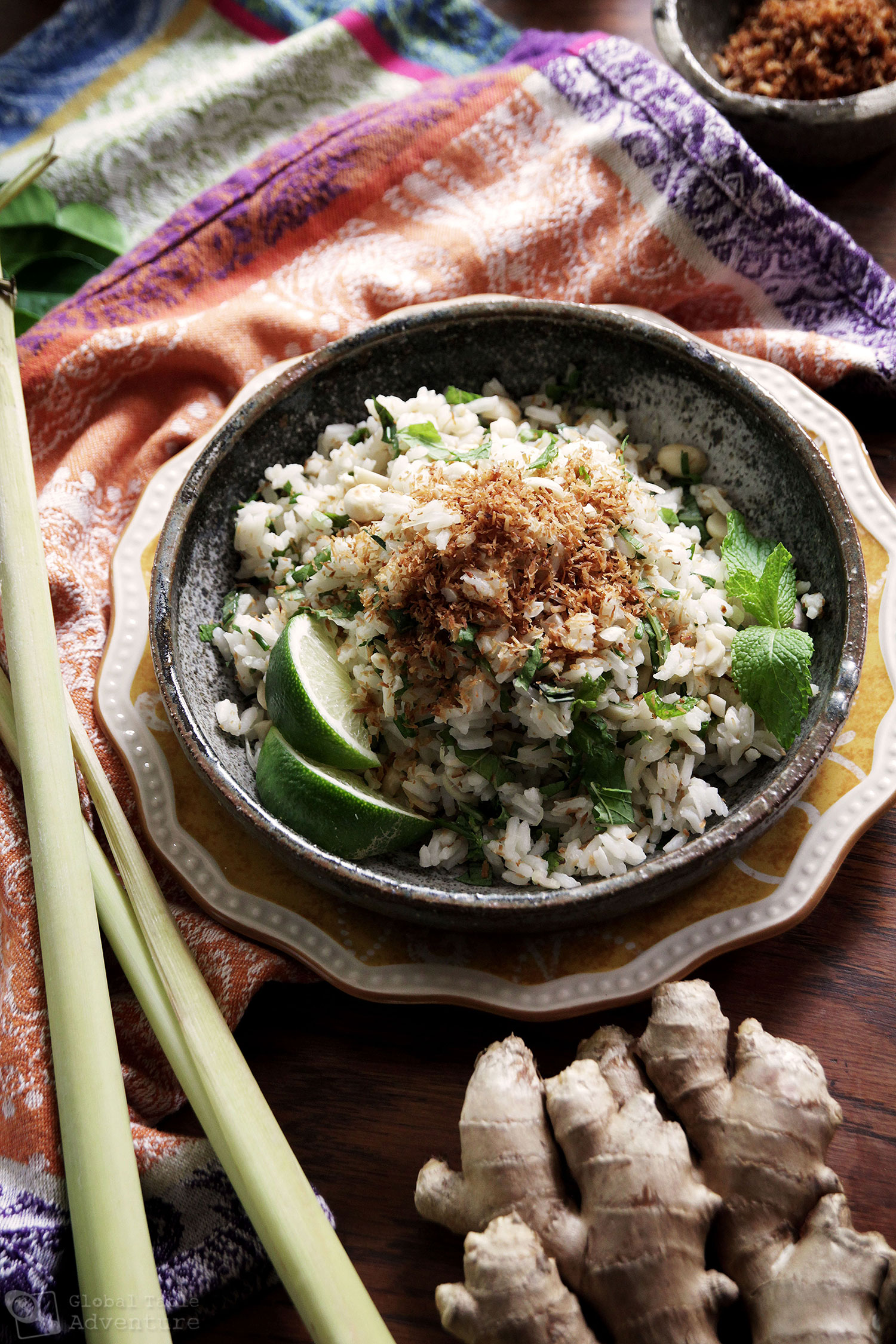 Recipe for Malaysian Herbed Rice Salad | Nasi Ulam