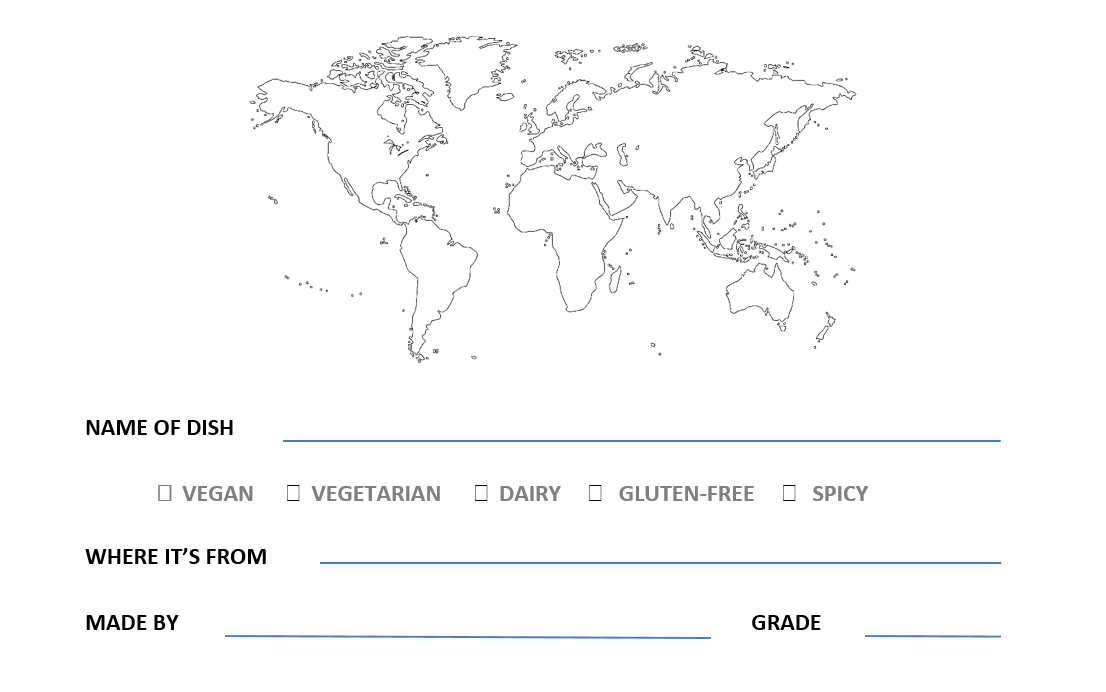 Global Potluck Recipe Card